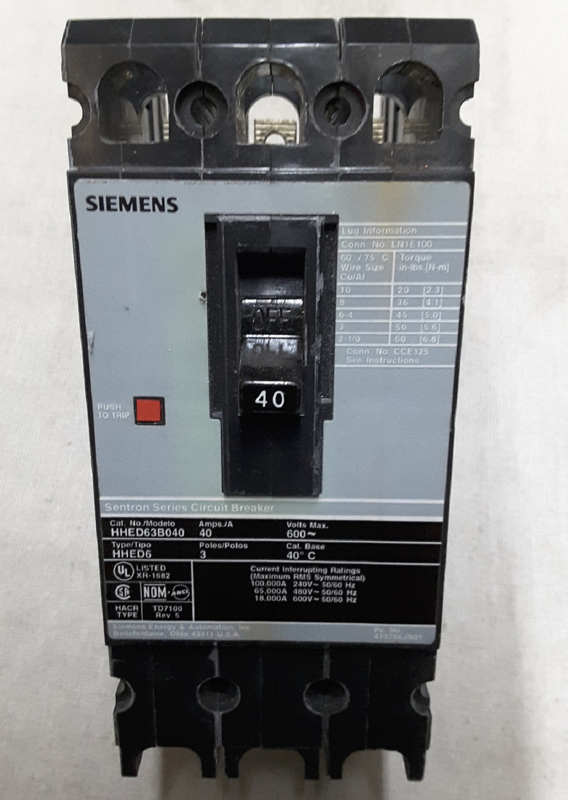 SIEMENS HHED63B040