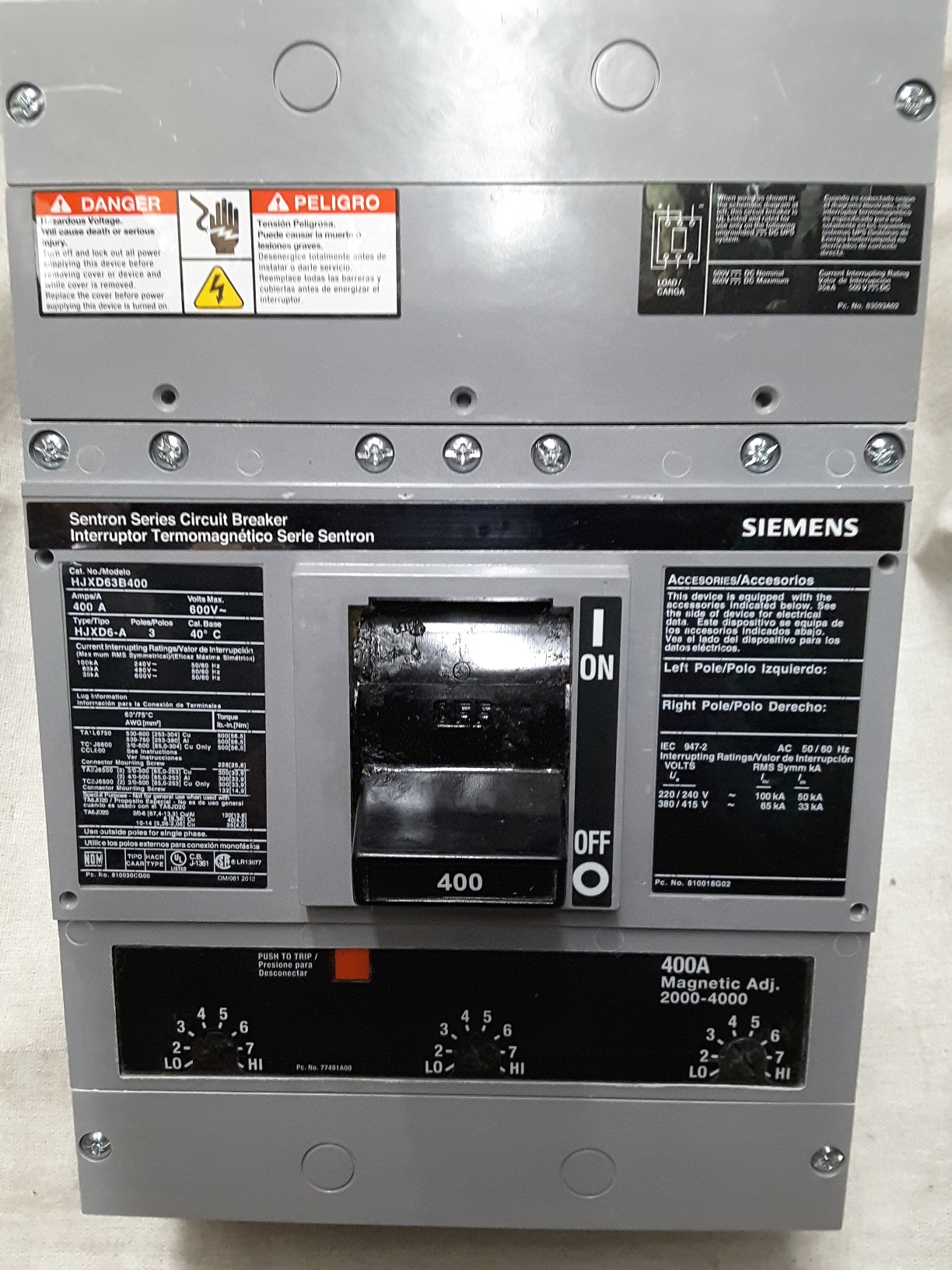 SIEMENS HJXD63B400